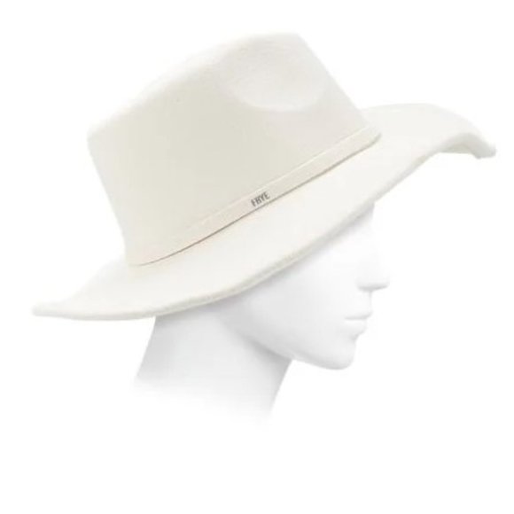 FRYE Belted Cream Western Fedora Hat - Picture 3 of 4